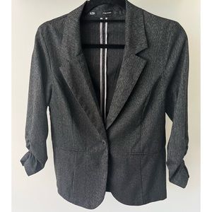 Maurices Ruched Sleeve Blazer | Dark Gray | Size L